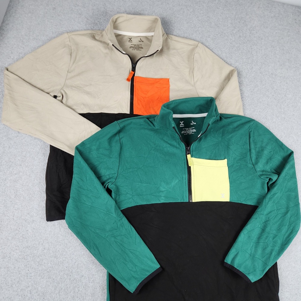 Xersion Sweatshirt Youth L(14-16) Multi Colorblock Stretch Half Zip Lot Of 2